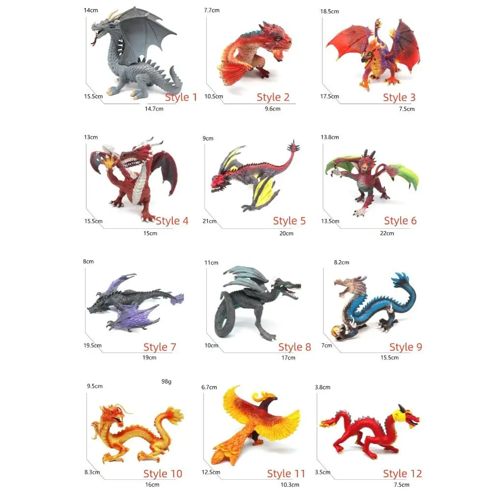 Ice Flying Dragon Myth Dragon Figures Fire Bullfighting Mythology Simulation Warcraft Western Beast PVC Toys Dragon Animal Model