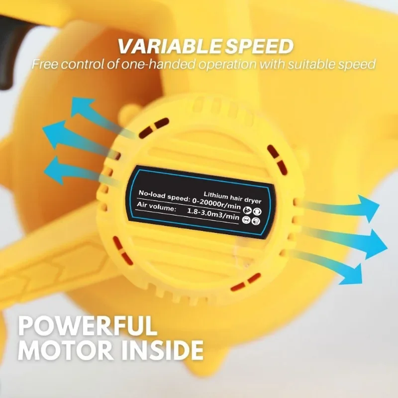 2 in 1 Cordless Air Blower & Vacuum Cleaner Electric Dust Computer Collector Leaf Duster Power Tools For Dewalt 18V 20V Battery 4