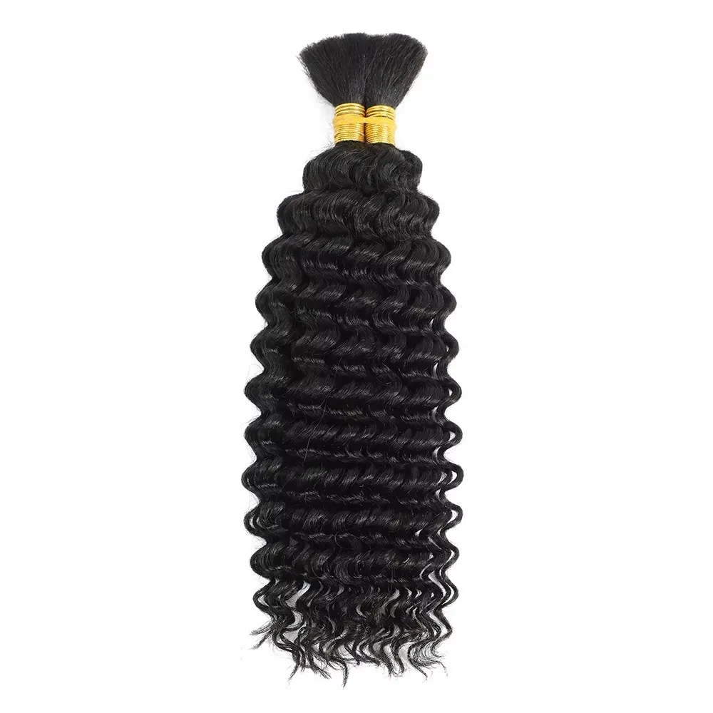 12A Human Braiding Hair for Boho Braids Burmese Curly Spiral Ends Bulk Unprocessed Virgin Hair 1 Bundles/Lot 60g/1Pack Salon-Quality Deep Wave Bulk Human Hair For Braiding 7