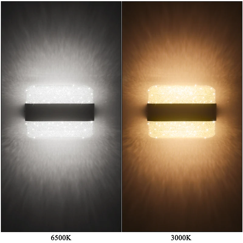 럭셔리 모던 크리스탈 LED 벽 램프, 실내 침실 거실 배경, 가정용 실내 조명 고정장치, 10W