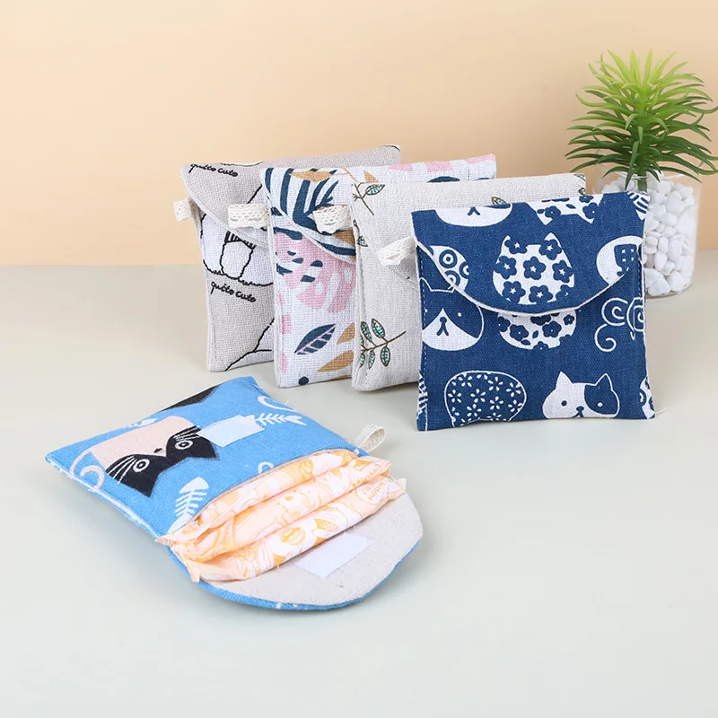 Cute Sanitary Napkin Storage Bag Women Cute Bag for Gaskets Napkin Towel Storage Bags Pouch Case Sanitary Pad Organizer