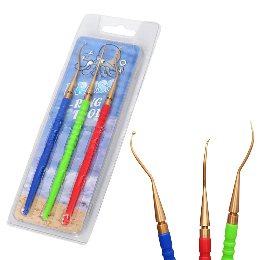 3pcs Scuba Diving O-Ring Remover Plastic Handle Brass Pick Parts Remove O Rings Scuba Diving Repair Tool Kit