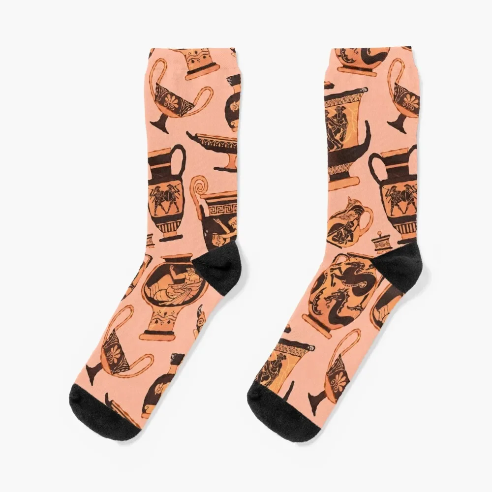 Ancient Greek Pottery Socks floral compression Male Socks Women's
