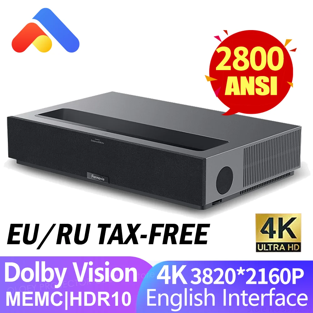 Fengmi formovie t1 4k projetor a laser 2800 ansi lumens memc 3g + 64g ...