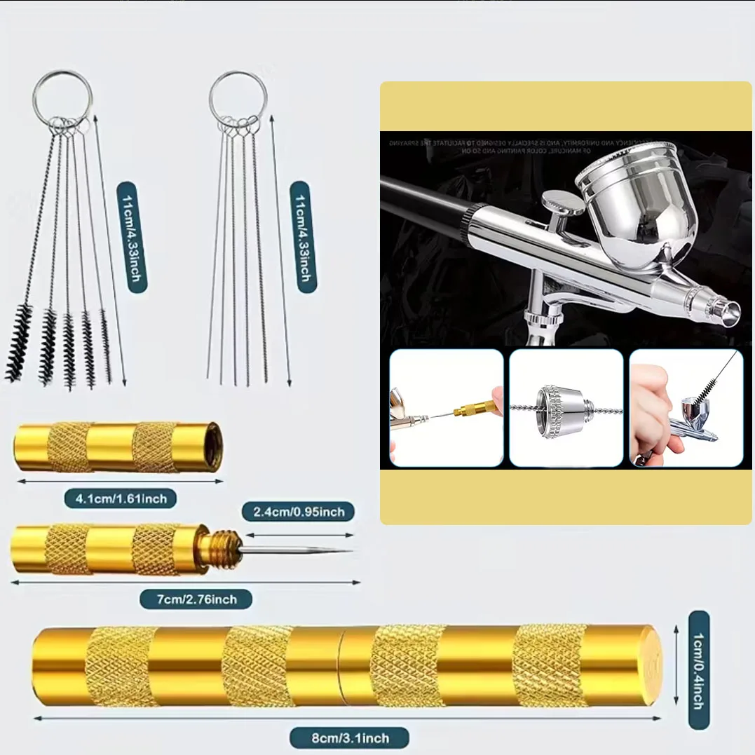 Airbrush-Reinigungsbehälter-Ständer, Farbaufbewahrungsschale, Glasbehälter, Filterwatte und Airbrush-Reinigungswerkzeuge – Detail 6