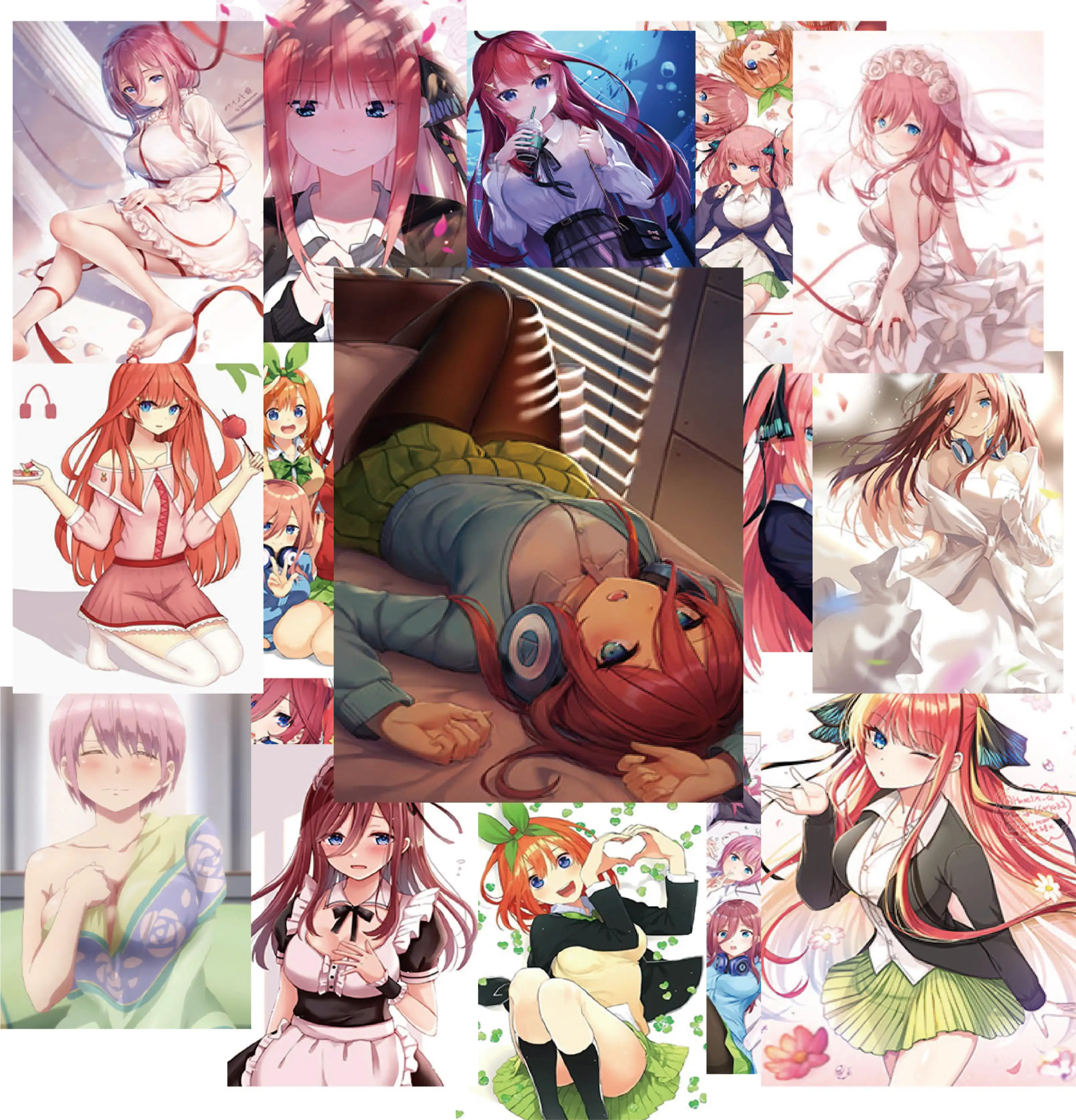 

The Quintessential Quintuplets Anime Stickers Binary Beauty Stickers Sexy Beauty for Computer Laptop Bike Luggage