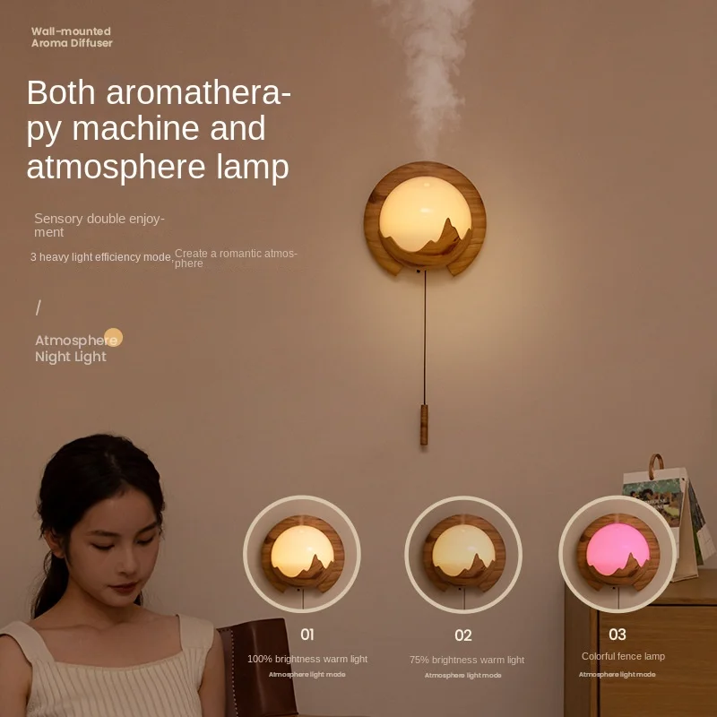 Humidifier Aromatherapy Home room night light diffuser Charging Silent wall-mounted aromatherapy machine remote control light