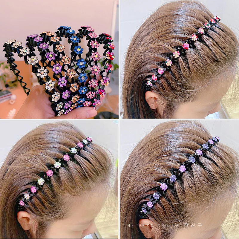 Non-slip Alice Hairband Rhinestone Headband Women Hair Bands Hoop Claws  Clips Double Bangs Hairstyle Hairpin Hair Accessories - Headband -  AliExpress