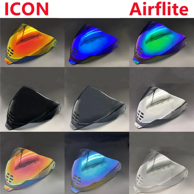 Icon Ic06 Lente Parabrezza, Protezione Solare, Universale Ad Alta Definizione Colorato Airflite Ghost Face Full Helmet Mirror