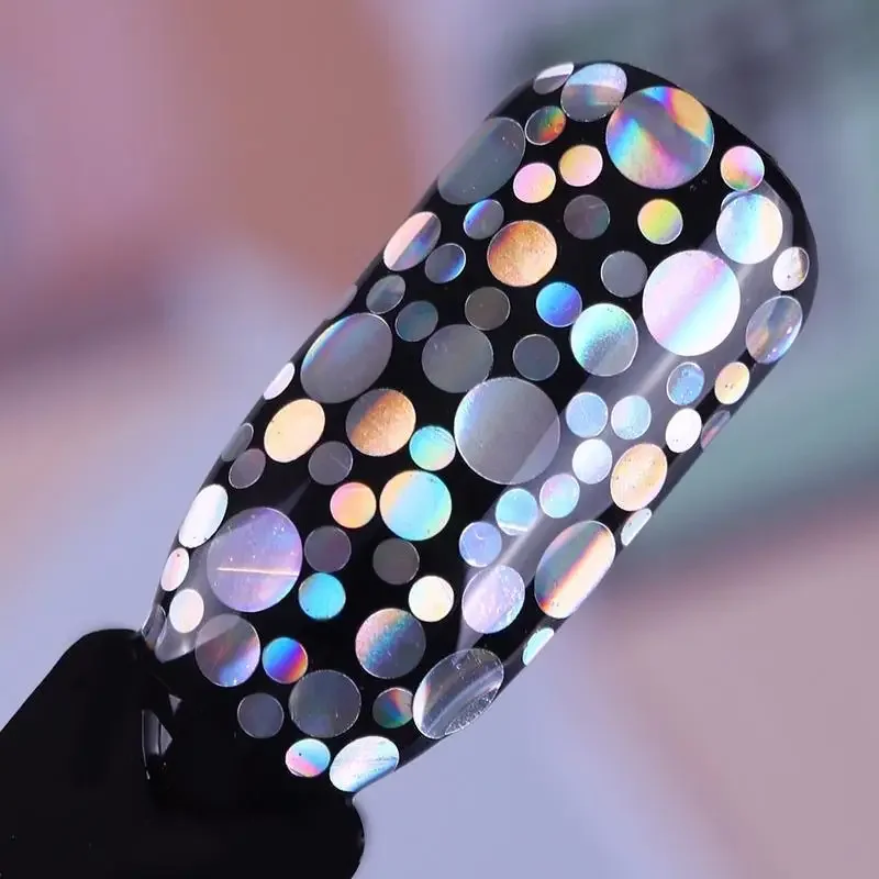 Mixed Size Nail Glitter Paillette Sequins Holographic Silver Flakies Colorful Round Rhombus 3