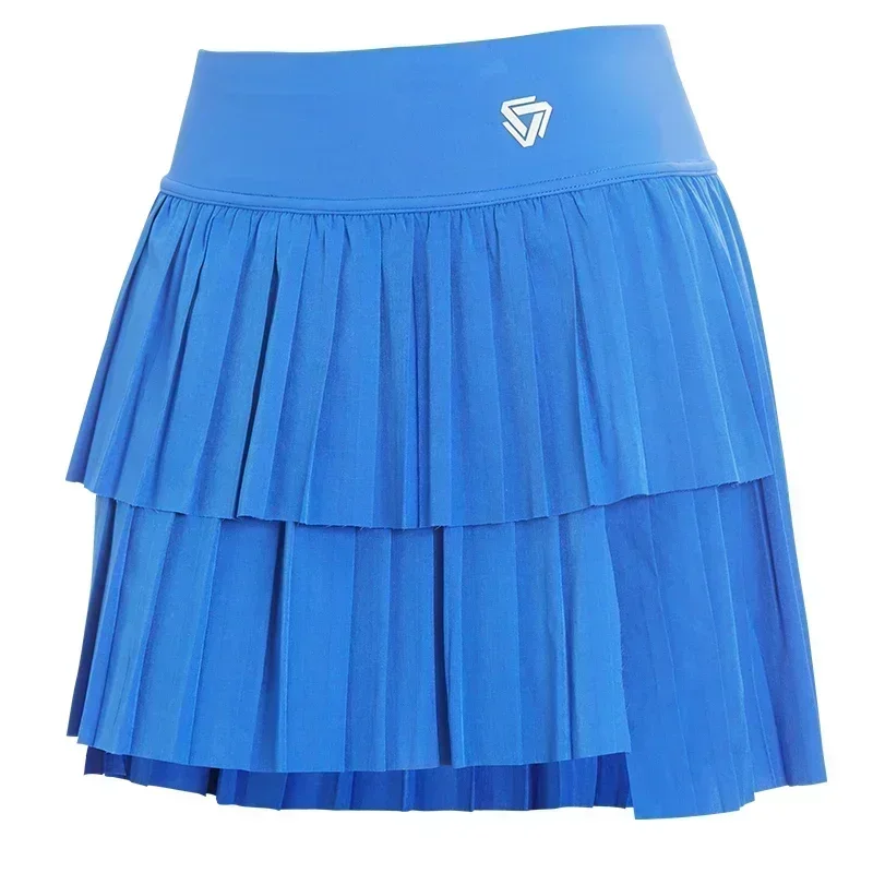 Women High Waist Double Layer Pleated Skirt Sports Golf Tennis Skirts Gym Fitness Running Yoga Athletic Workout Skort