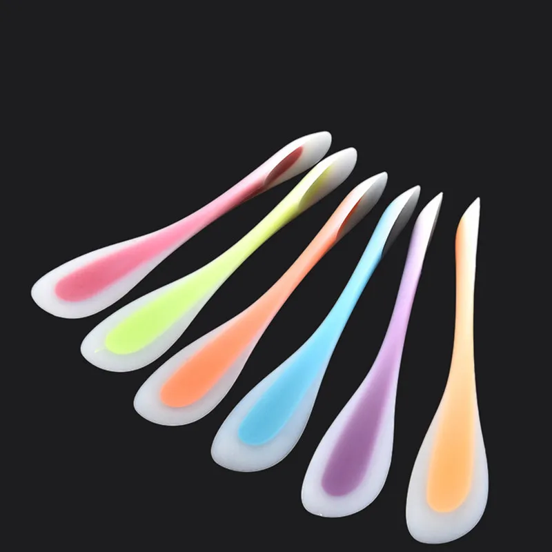 Dual-Headed Silicone Spatula with Multi-Functional Semi-Transparent Scoop Shape,Heat Resistant,Non-Stick,for MixingScraping,11&ldquo;