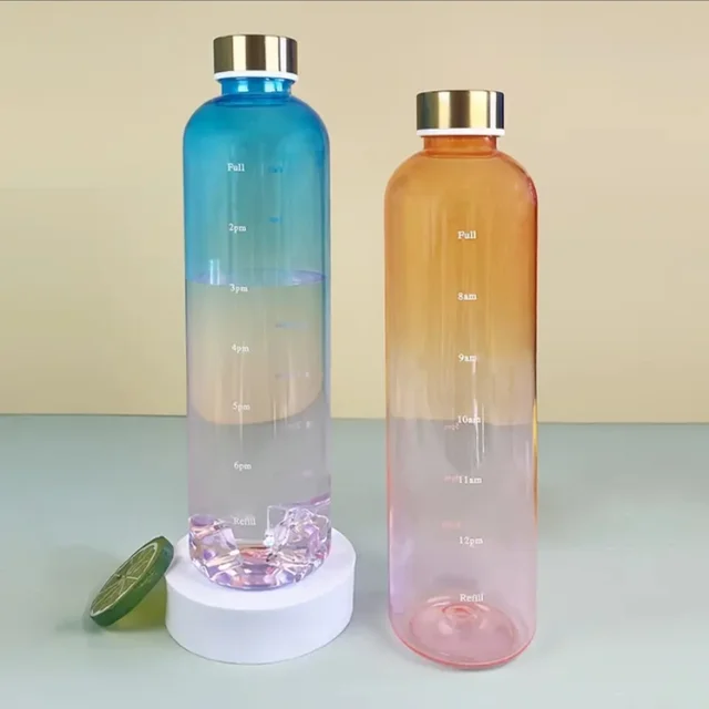 1000ML Portable BPA-Free Gradient Water Bottle - 1pc PC Material, Sealable, High Aesthetic Sports Flask for Outdoor Activities 4