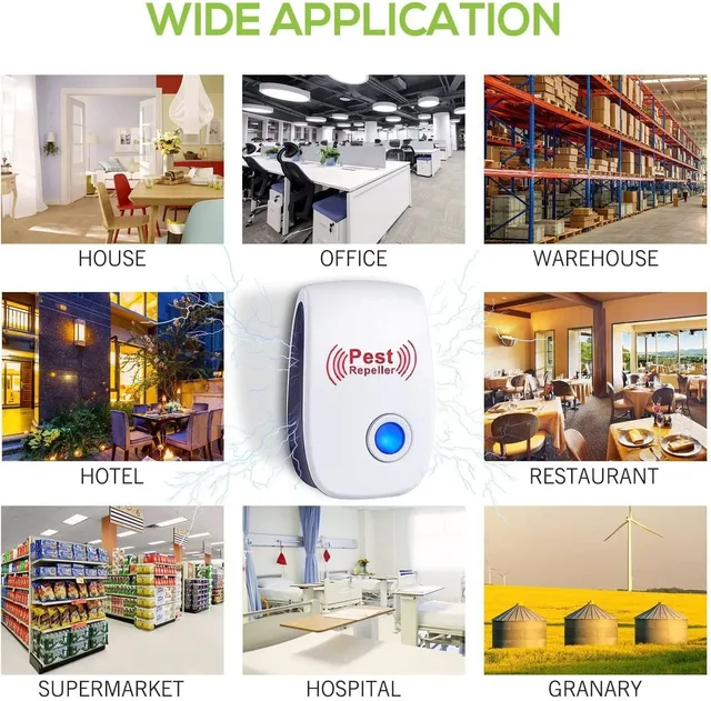 2-8PCS Plug Electric Ultrasonic Pest Repeller Anti Mosquito Rodent Control Indoor Bug Cockroach Insect Killer Zapper Repellent 5