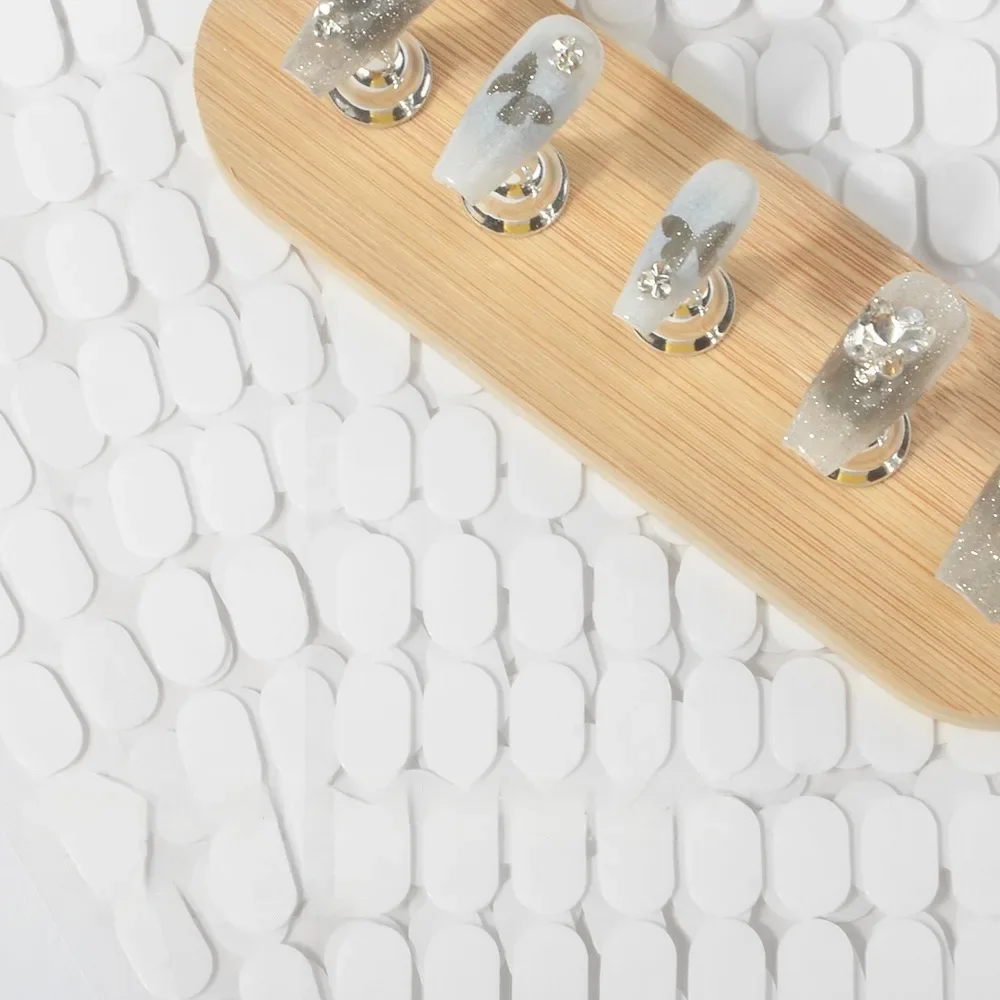 Adhesive Tape For False Display Stand Tools 100Pcs Nail Double-side NailsManicure Adhesive Strip Traceless Nail Display