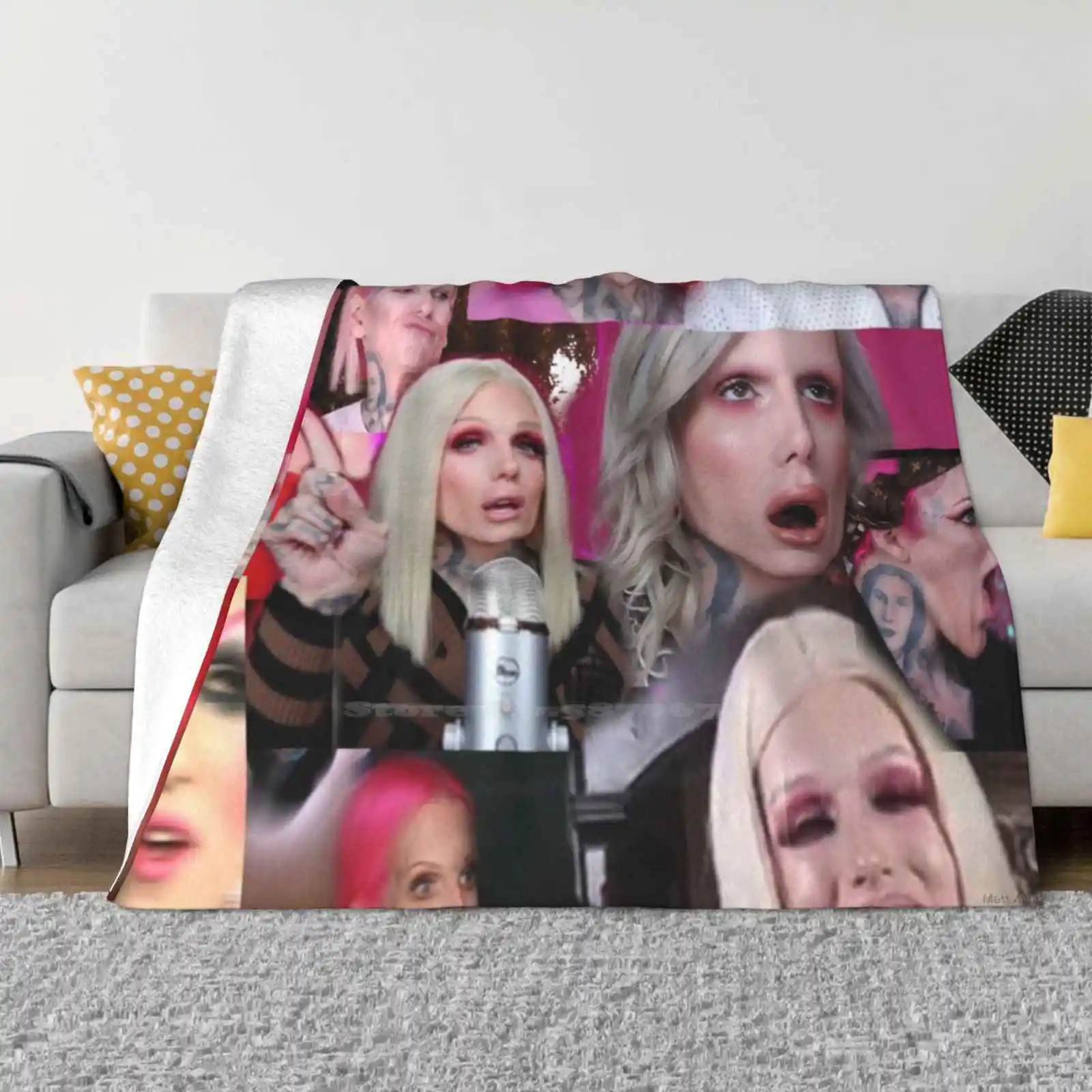 

The Many Faces Of Jeffree Creative Design Comfortable Warm Flannel Blanket Makeup Youtube