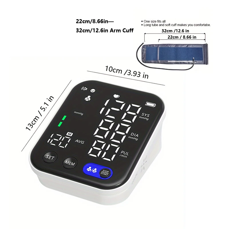 Medical Blood Pressure Monitor High Accurate Arm Cuff Tonometer Digital Sphygmomanometer Electronic Bp Monitors 6