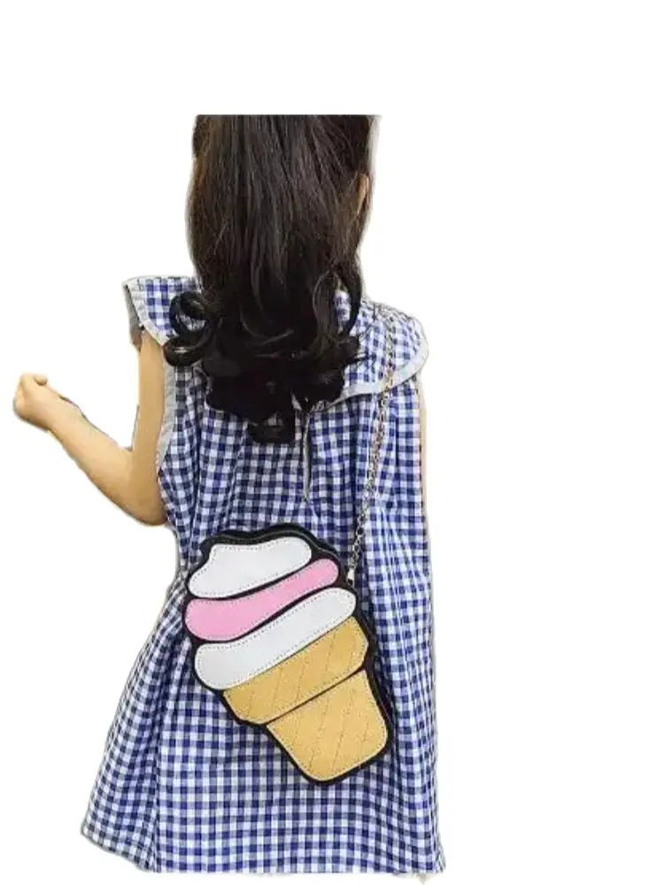 1pcs/lot Cute Ice Cream Cupcake Women Bag PU Leather Small Chain Girl Messenger Crossbody Shoulder Bags women handbags crossbody bags