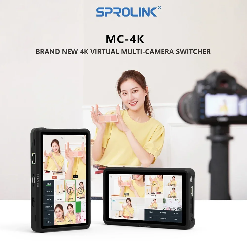 for Sprolink MC-4K Pro Lite 4K HD VIRTUAL MULTI-CAM SWITCHER 5.5 Inch 1080P Touch Screen Support Multi Virtual Cameras Movement