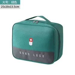 Compact Waterproof Medical Storage Bag - Portable First Aid Kit Organizer (L - Green)