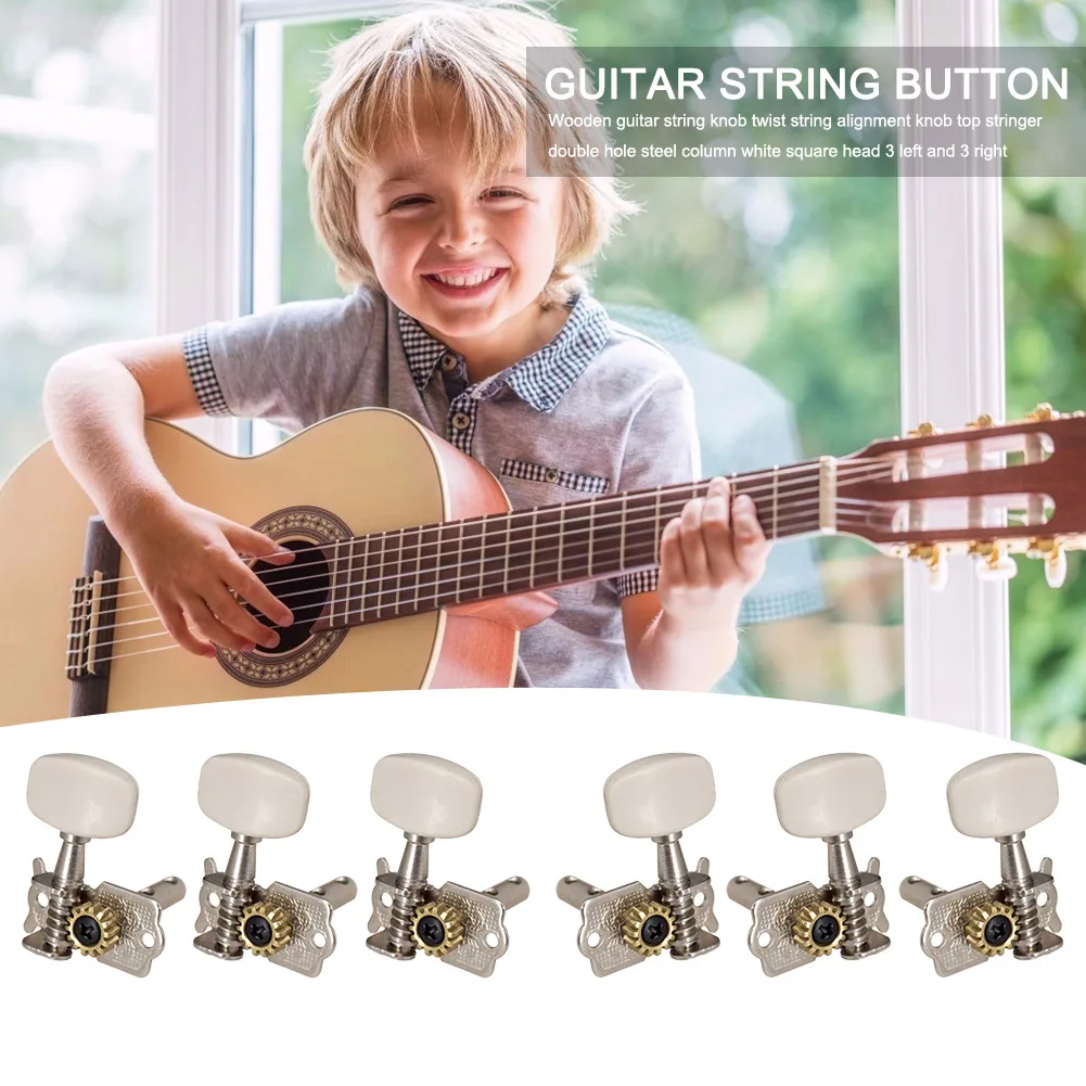 6x Metal Guitar Tuning Pegs Machine Head Tuners Acoustic Guitar Replacement Parts Accessories Musical Instruments Parts