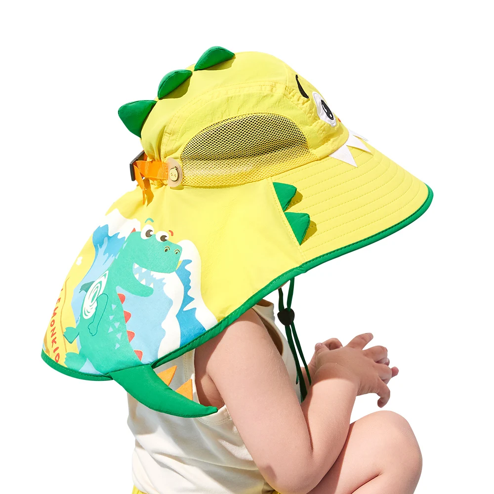 Summer Children Straw Hat Cartoon Dinosaur Unicorn Wide Brim Floppy Panama Hats Female Kids Outdoor Foldable Beach Sun Cap