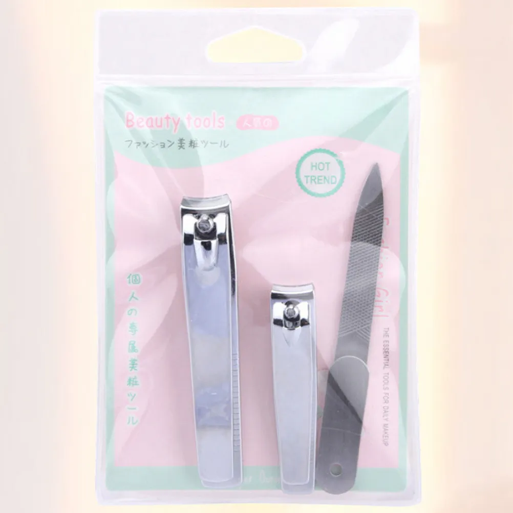 3종 프리미엄 스테인리스 스틸 손톱깎이 세트 매니큐어 도구 키트, 클리퍼, 파일, 트리머 포함, 깔끔한 손질을 위한 인체공학적 디자인