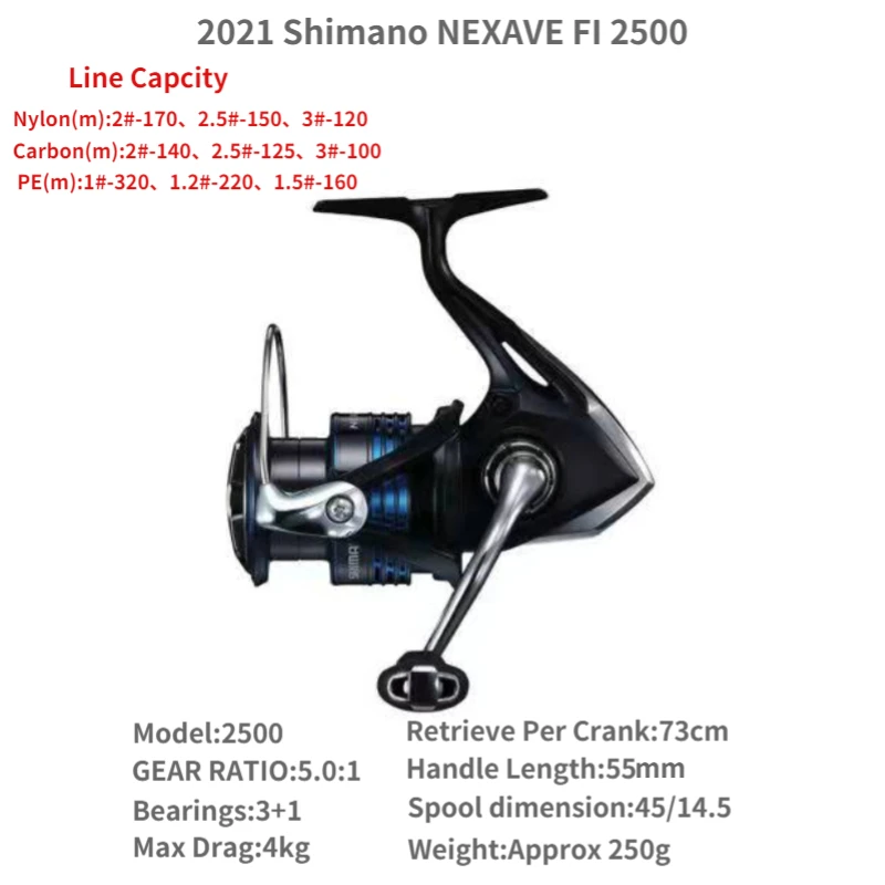 2021 Shimano Nexave FI 1000 C2000S 2500 2500S 2500HG C3000 C3000HG