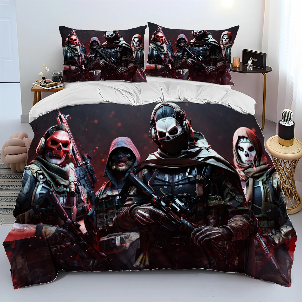 COD Game, Call of Duty ,Gamer Comforter Bedding Set,Duvet Cover Bed Set Quilt Cover Pillowcase,king Queen Size Bedding Set Kids 2