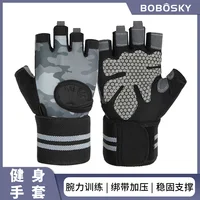 Anti Slip Shock Breathable Half Finger Gloves Breathable Cycling Gloves Fitness Gym Bodybuilding Crossfit Exercise Sports Gloves 2
