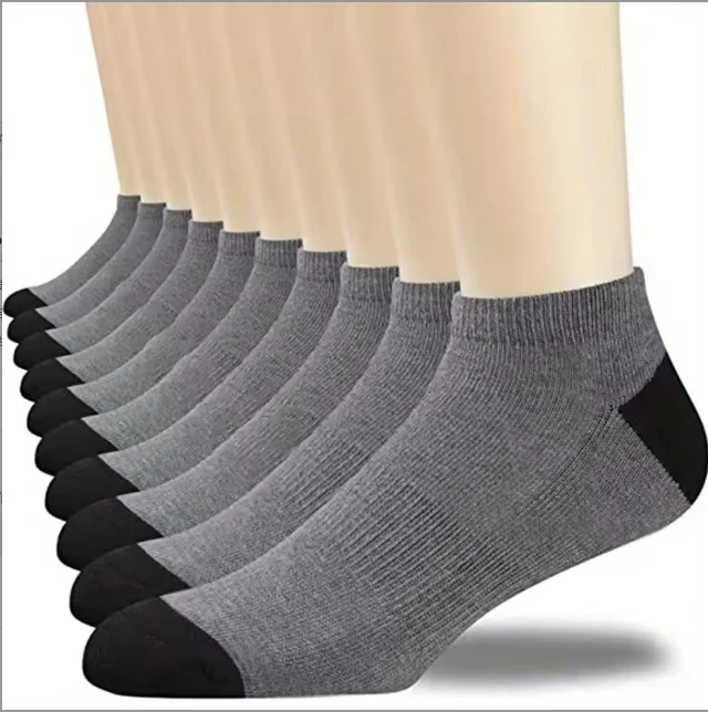 10 Paar Damen-Söckchen, klassisch, modisch, schwarz, weiß und grau, farblich abgestimmt, bequem, atmungsaktiv, schweißabsorbierend – Detail 10
