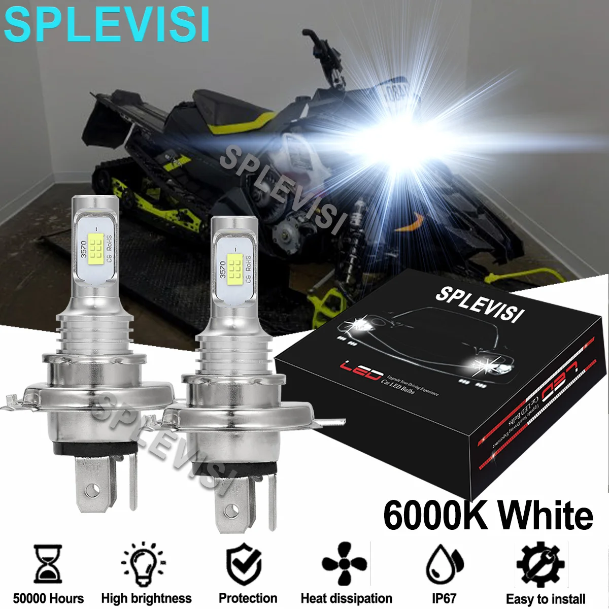 9003 H4 White LED Headlights Conversion Kit 6000K HID White For Polaris Lite 1992-1998 Longtrak 1985-1989 Magnum 425 1995-1999 2x led headlight white 90w replace for sportsman 500 1996 1997 1998 1999 2000 2001 for polaris 650 1988 1989 1990 1991 1992