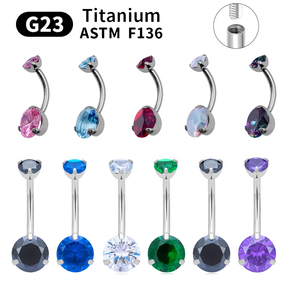 Bauchnabelpiercing ASTM G23 Titan Zirkone Nabelpiercing Ring Körperschmuck Super hübscher Bauchnabelring für Frauen