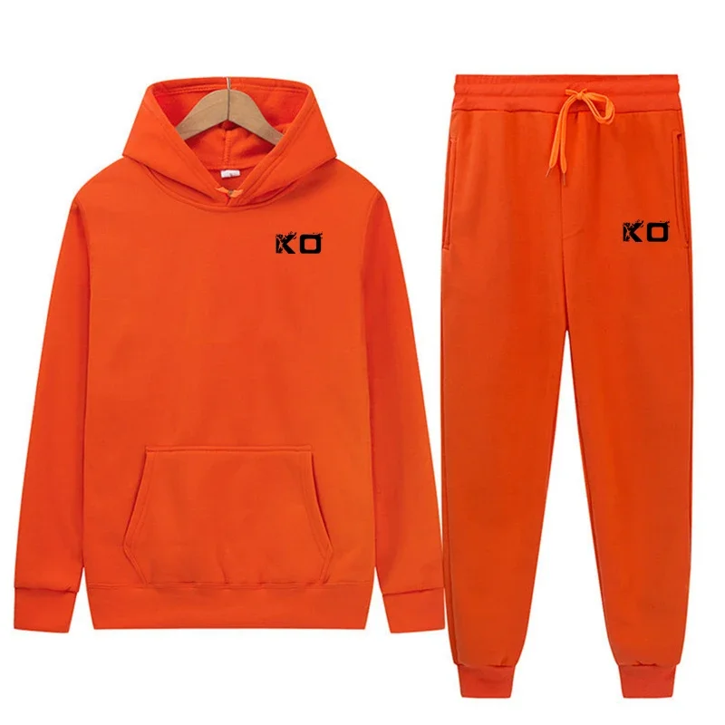 

Autumn and winter Sportswear suit men's hoodies set casual warm sports sweater brand pullover + jogging pants 2-piece set