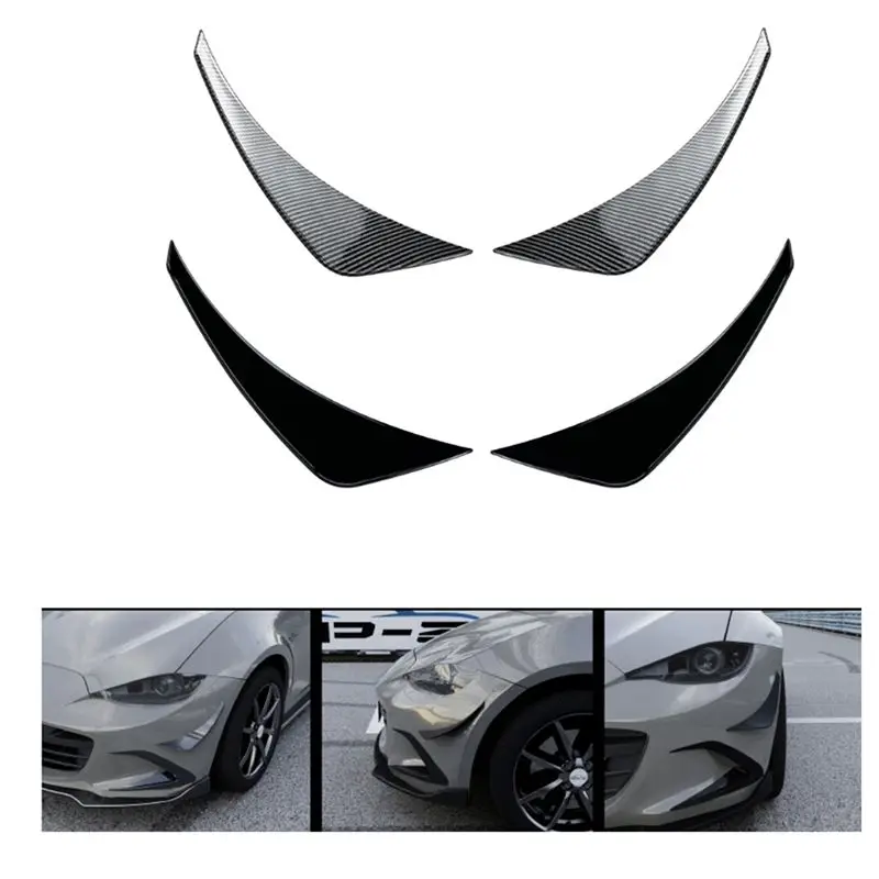 마쓰다 미아타 MX-5 ND 2016+용 SXR-카 프론트 범퍼 사이드 스플리터 스포일러 안개등 사이드 스포일러 트림 (글로시 블랙)