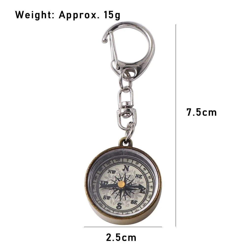 Travel Gift Navigation Tools Vintage Zinc Alloy Climbing Equipment Pocket Compass Camping Compass Key Ring Mini