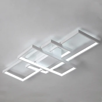 Modern LED Ceiling Light Acrylic White Rectangular Ceiling Light for Living Room Bedroom Dining Room Modern Geometric LED Light 1