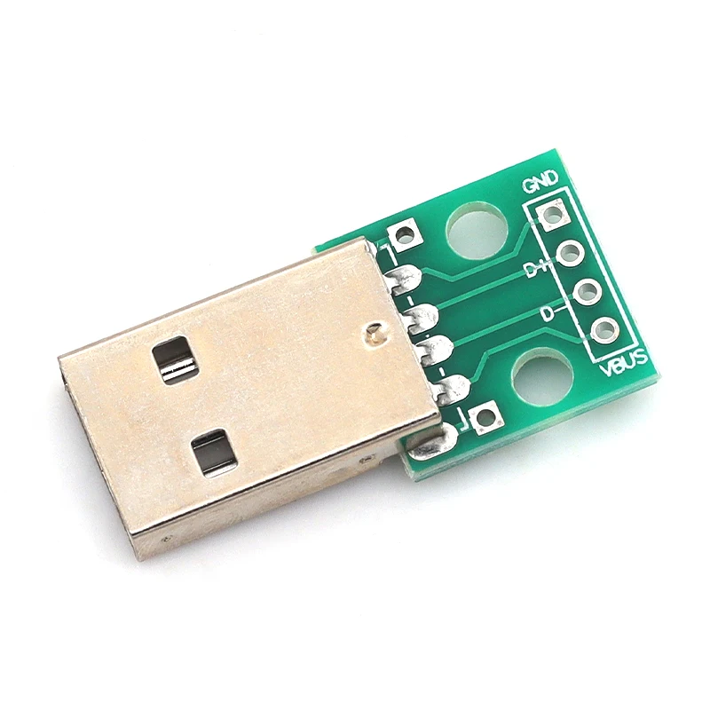 Compact USB Adapter Board with USB A Male to USB B Female Interface
