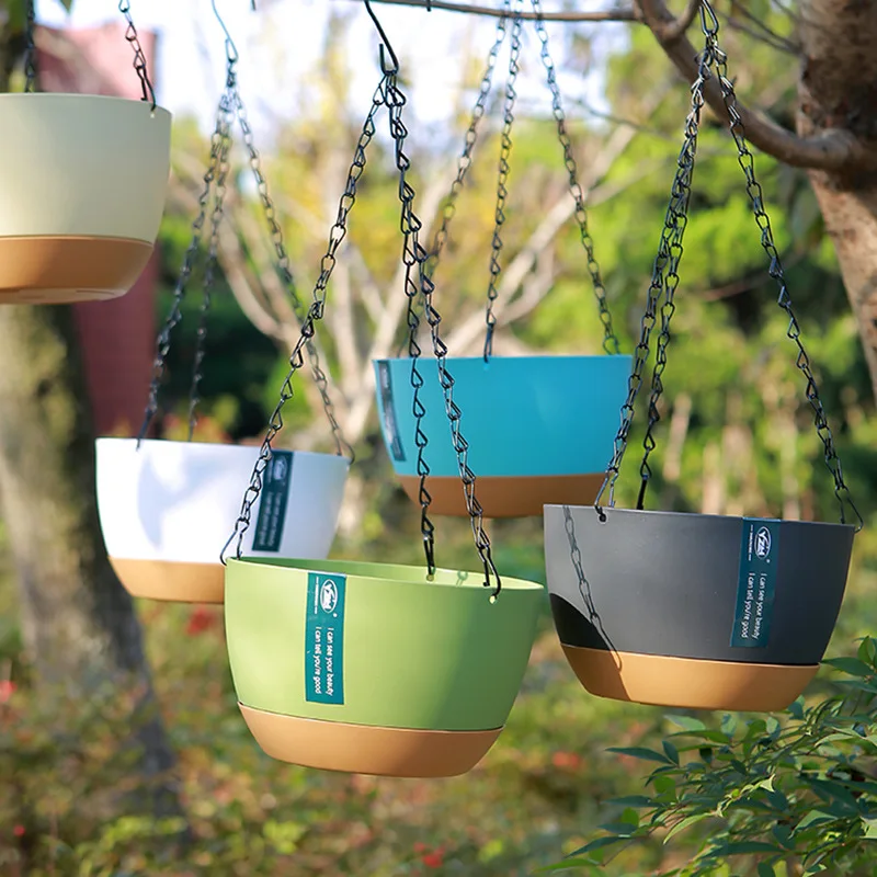 

New Nordic Style Hanging Basket Flower Pot Home balcony Green Pineapple Self Absorbing Dual Purpose Hanging Basket.