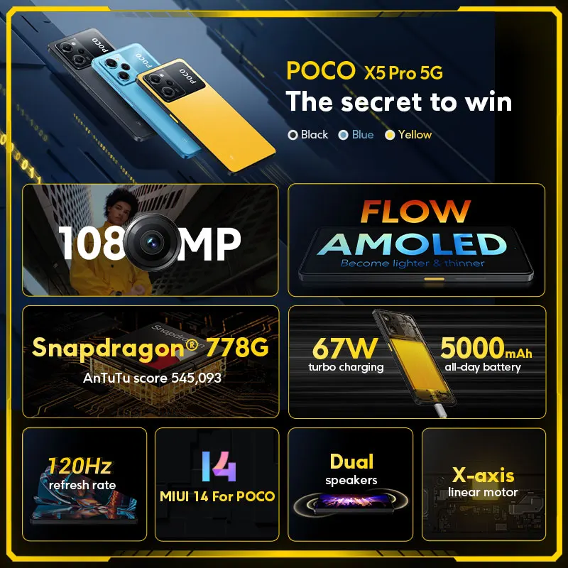 POCO X5 pro 5G メモリ6G / ストレージ128G スマートフォン本体
