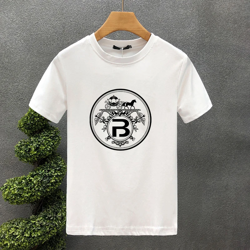 2024 New High Quality Oversized Brand Carriag B 100% Cotton Print Tees Summer Haruku For Men/Women Short Sleeve T-shirt_voghion.com