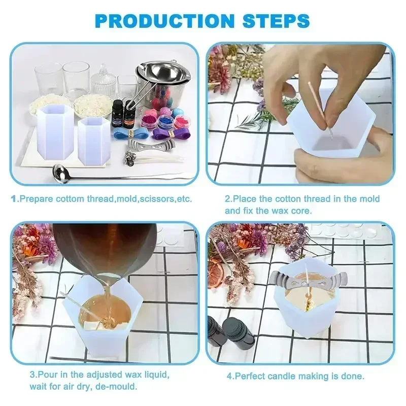 Candles Silicone Molds for Candles Epoxy Resin Casting Candle Holder DIY Crafts Arts Mold Making Sewing Home Garden