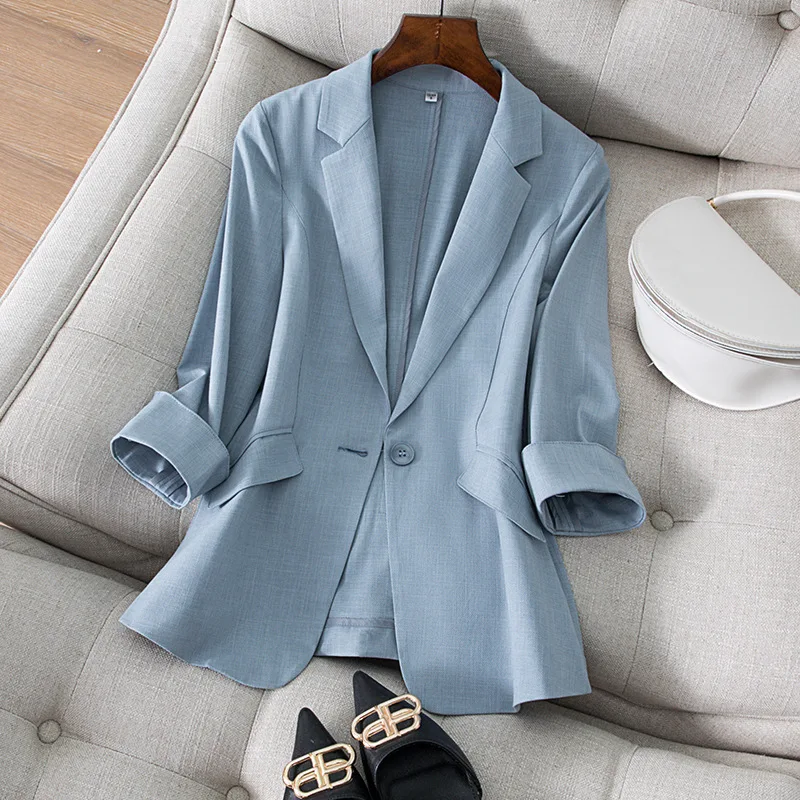 

Small suit women's jacket autumn Spring and summer fashion slim slimming cropped sleeves short shirt