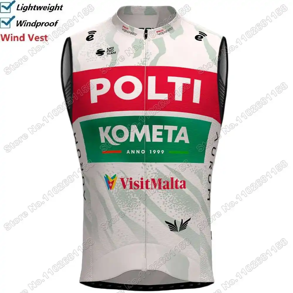 2025 Polti VisitMalta Kometa gilet da ciclismo antivento uomo