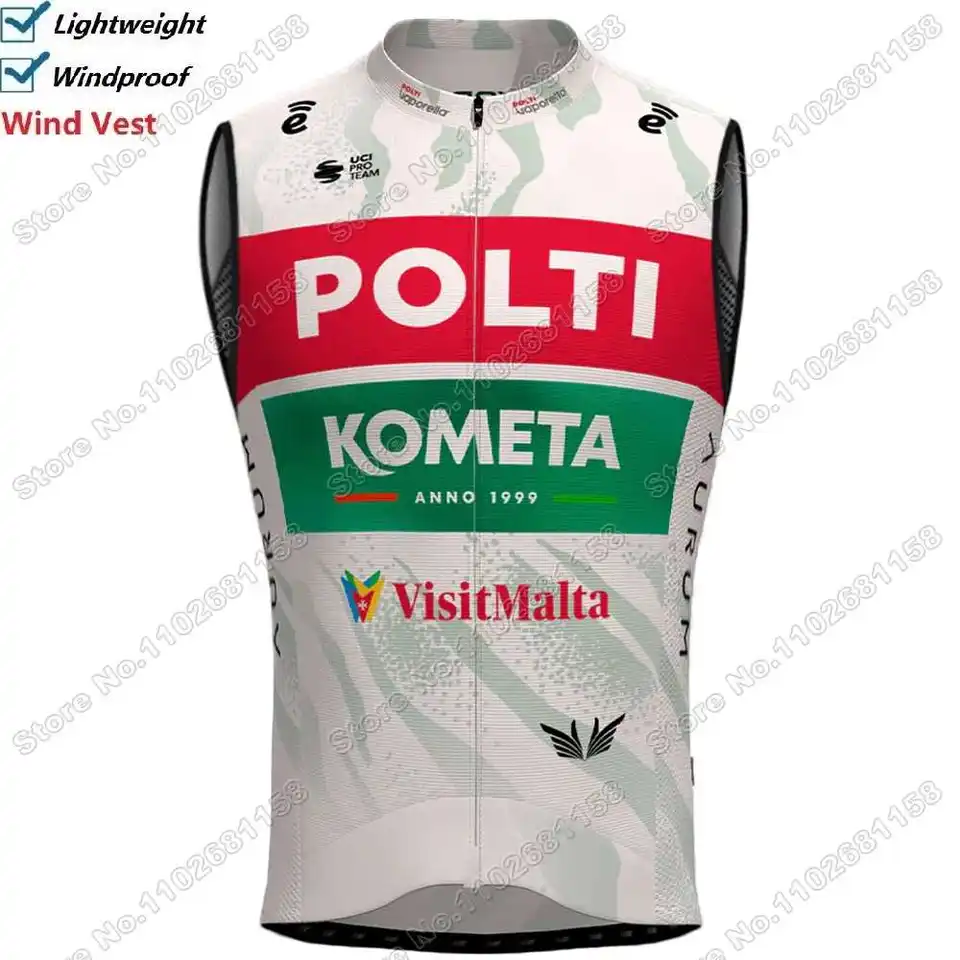2025 Polti VisitMalta Kometa gilet da ciclismo antivento uomo