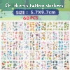 60PCS New Temporary Tattoo Sticker for Children Kids Waterproof Tattoos Festival Glitters Face Girls Boy Child Mini Fake Tattoo 1