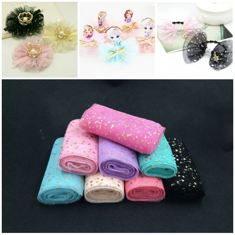 5m/roll 8cm Star Tulle Confetti Glitter Tulle Baking Cake Topper Tutu Pom Bow Soft Squine Tulle DIY Wedding Birthday Decoration