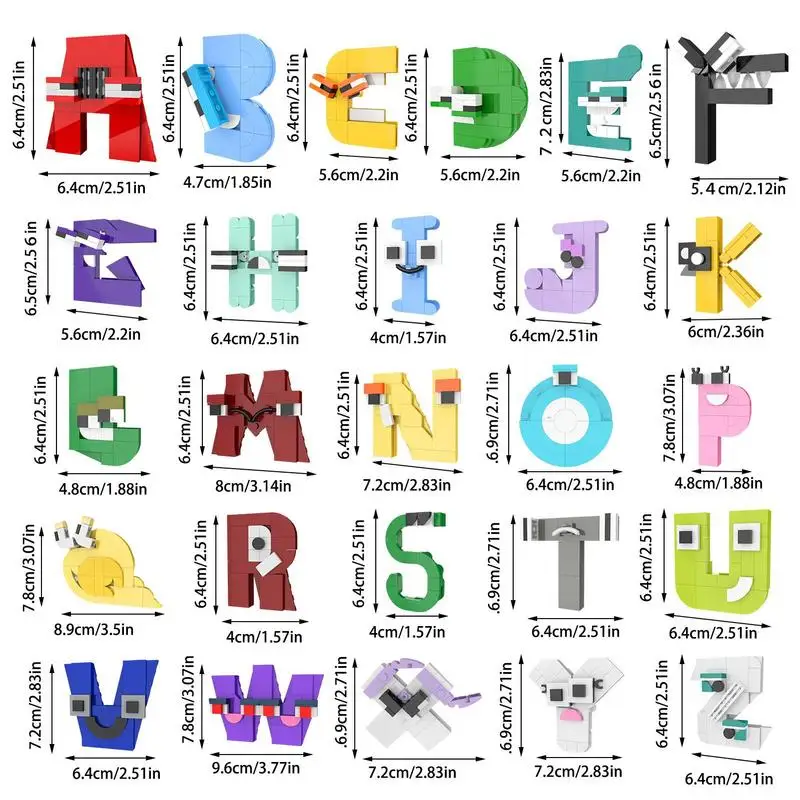 Gobricks MOC Letters Lore A-Z 26 English Alphabet Building Blocks Set  Legend Letters Education Style Bricks Toys Children Gifts - AliExpress