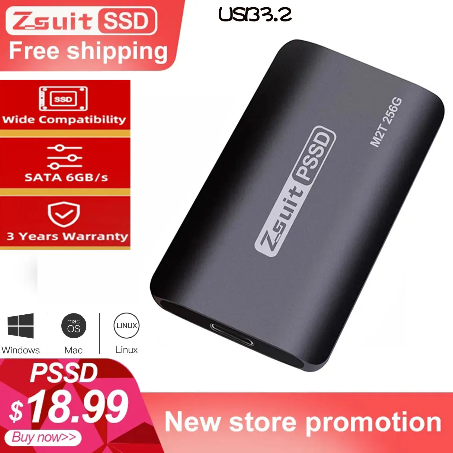 rijm sirene Onderling verbinden Zsuit External Ssd 128gb Portable Solid State Drive Hdd 256gb 1tbssd Hard  For Laptop Desktop With Type-c Usb 3.2 - Portable Solid State Drives -  AliExpress