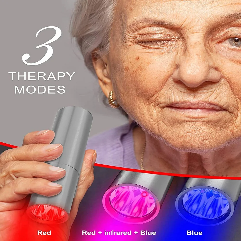 Red & Blue Light Therapy Device with 5 Wavelengths Near Infrared 940nm Light Therapy for Body Relief Acne Promotes Wound Healing